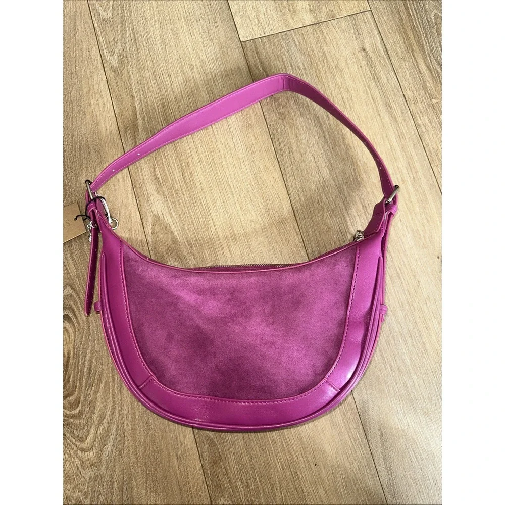 Steve Madden Dark Fuschia‎ BJammy Shouler Bag Silver Hardware NEW